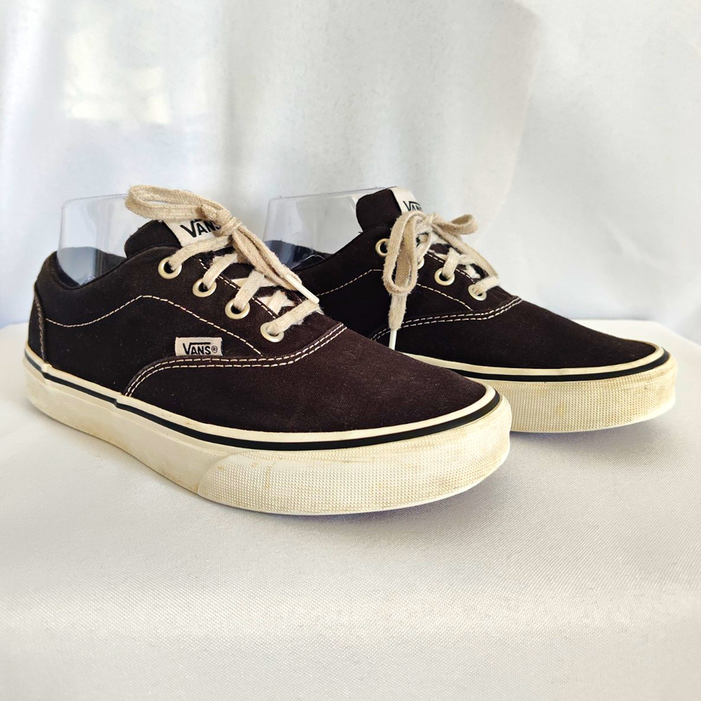 VANS Black Canvas Lace-Up Old School Sneakers Logo Accent Unisex US 6.5